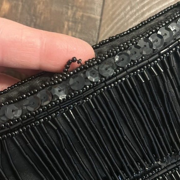 Mini Shoulder Purse Beaded Black Evening Bag - Picture 8 of 14